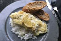 Ofnbakaður þorskur í sítrónurjómasósu