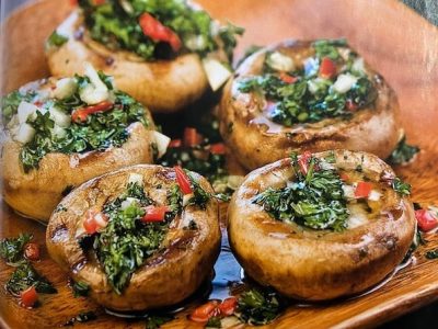 Grillaðir sveppir með hvítlauksolíu – frábær tapasréttur í sólinni í sumar