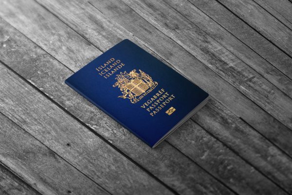 Icelandic,Passport,,official,Passport,Of,Iceland,On,The,Top,Of